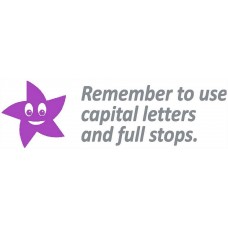 63569 Remember to use capital letters and full stops Teacher Reward Stamp