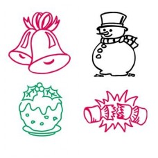 Xclamation Christmas Pack of 4 Teacher Reward Stamps