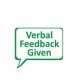 Verbal Feedback Given - Teacher reward stamp