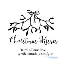 Christmas Kisses - Personalised Self inking stamp - 57 x 21 mm