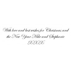 Personalised Christmas Card Stamp - (Edwardian Script font) 57 x 21mm