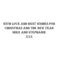 Personalised Christmas Card Stamp - (Algerian font) 57 x 21mm