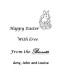Easter Card personalised self inking stamp - easter egg basket 57 x 21 mm