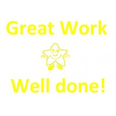 Great work - well done - teacher stamp - self inking Yellow 28 x 28 mm