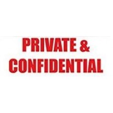 Private and Confidential - self inking stamp - Red Ink - 28mm