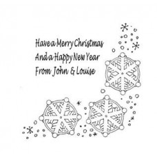 Christmas Card personalised Stamp - snowflakes 57 x 21 mm