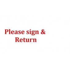Please sign & return - self inking stamp - Red ink - 28mm