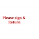 Please sign & return - self inking stamp - Red ink - 28mm