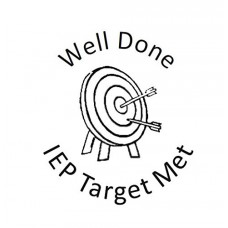 IEP Target Met - Well Done - Self inking stamp 28mm circ RED INK