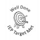 IEP Target Met - Well Done - Self inking stamp 28mm circ RED INK