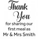Thank you for Sharing Our First Meal - Personalised self inking stamp - 30 x 50 mm