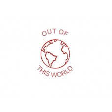 Out of this World - self inking stamp - Red ink - 28mm x 28mm