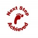 Next Step Achieved - 22mm pre inked teacher reward stamp