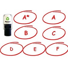 Grades A* A B C D E F -Complete Marking kit - 7 Self inking stamps - 15mm Red Ink