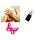 Pink Butterfly - Hand stamp - suitable for Festivals - Night Clubs - Parties etc self inking 18mm circ 5210
