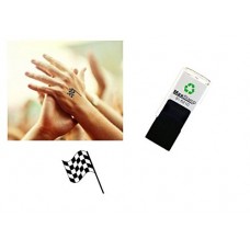 Festival Flag - Black ink - Hand stamp - suitable for Festivals - Night Clubs - Parties etc self inking 18mm circ 5210