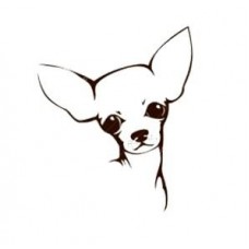 Chihuahua - Dog stamp - self inking - Black ink - 28 x 28 mm