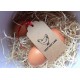 Just Got Laid - Egg box/Egg label self inking stamp - Black ink - 28 x 28 mm