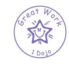 Dojo Teacher Reward Self inking Stamp - Violet Ink - 28 x 28 mm