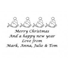 Personalised Cute Robin Christmas Card - Self inking stamp - 30 x 50mm