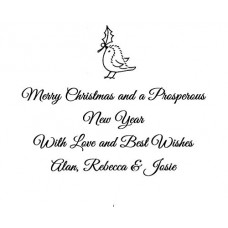 Personalised Christmas Card self Inking Stamp - 30 x 50mm Robin