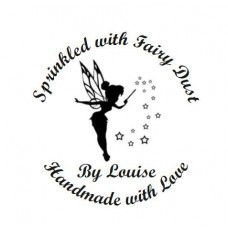 Personalised Hand made self inking stamp - fairy design - 28mm circ your name