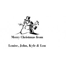Personalised Christmas Snowman card - self inking stamp - 30 x 50