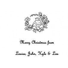 Personalised Christmas Robin self inking stamp - 30 x 50mm