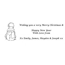 Cute Snowman - Personalised Christmas Card - Self inking stamp - 38 x 58 mm