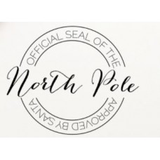 North Pole - Christmas self inking stamp - black ink - 38mm