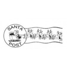Santas Christmas post mark - self inking stamp - Black ink - 57 x 21 mm