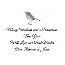 Christmas Robin Personalised Christmas Card self Inking Stamps - 50 x 30 mm