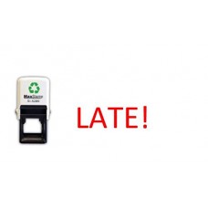 LATE! - Self inking teacher stamp - Red ink - 28 x 28mm