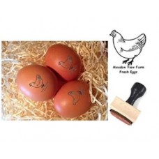 Personalised Egg Stamping Kit - includes Personalised 12mm Rubber stamp, Food Ink and Dry Stamp pad