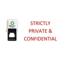 STRICTLY PRIVATE & CONFIDENTIAL - Self inking office stamp - Red ink - 28 x 28 mm