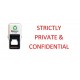 STRICTLY PRIVATE & CONFIDENTIAL - Self inking office stamp - Red ink - 28 x 28 mm