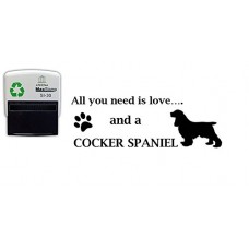 All you need is Love - Cocker Spaniel Dog - Self inking stamp - 57 x 21 mm