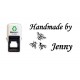 Handmade by - Your name - Self inking stamp - Bee design (2) - 28 x 28 mm