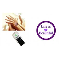 Life is Beautiful - self inking Hand Stamp - 18mm - Violet ink - suitable for parties, festivals, clubs, pubs, parties etc, Water based safe ink that easily washes off