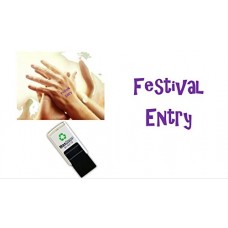 Festival Entry - Hand Stamp - self Inking 25mm Violet Ink - Suitable for Entry to Parties Festivals, Events etc Safe Water Based Ink That Easily Washes Off