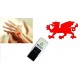 Welsh Dragon - Hand stamp - suitable for Festivals - Night Clubs - Parties etc self inking 18mm circ 5210 Red ink - safe water based ink that easily washes off