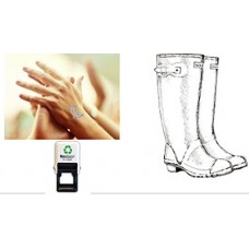 Wellies - Hand stamp Suitable for Festivals, Events, Parties, etc Safe water based ink that washes off easily Black ink 25mm Self inking stamp