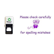 Please Check for Spelling Mistakes - self Inking Stamp - Violet Ink 28mm