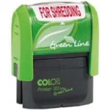 Colop P20GLFOR Word Stamp Green Line "For Shredding"
